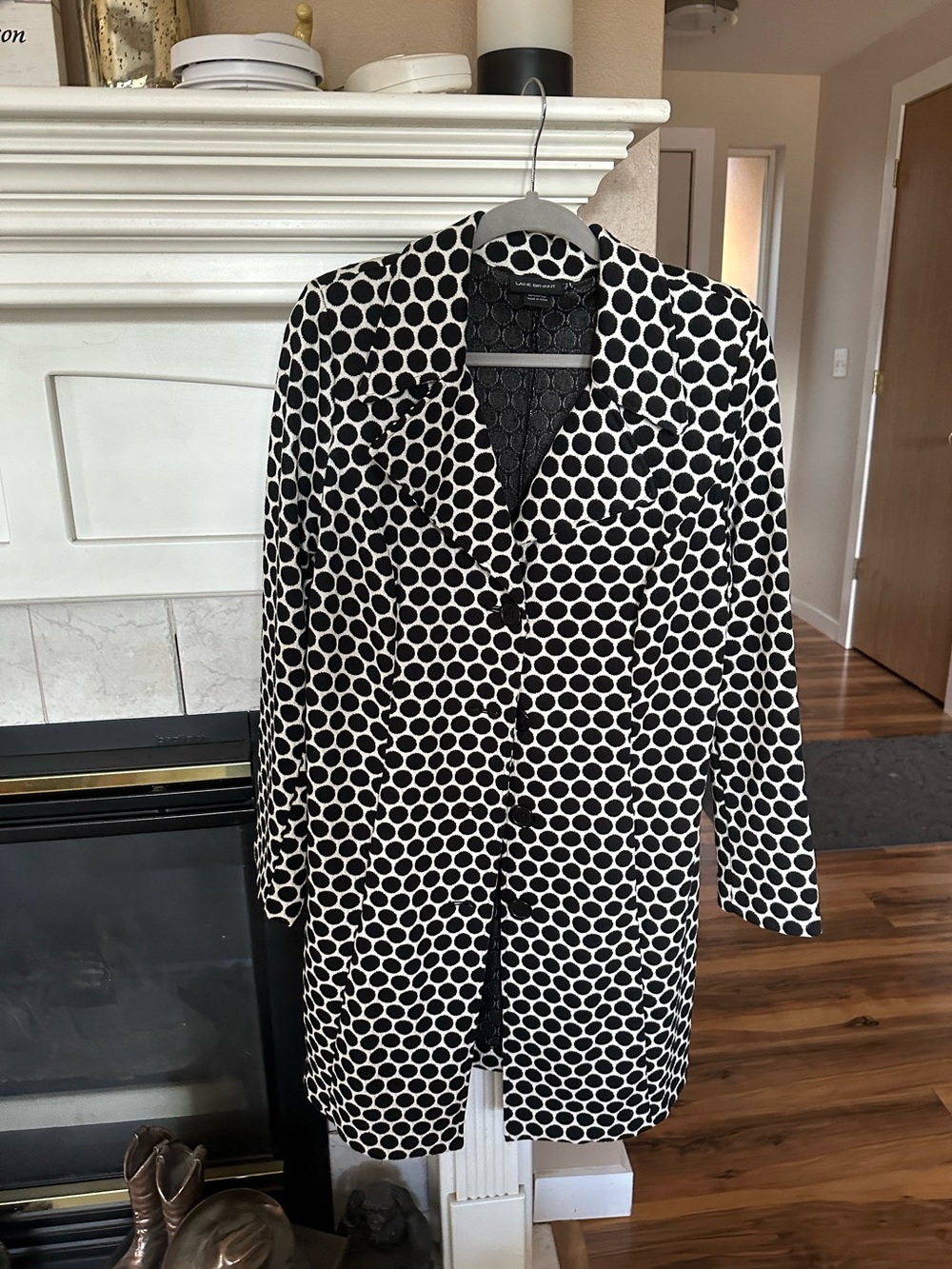 Polka Dot Long Coat - Black & White